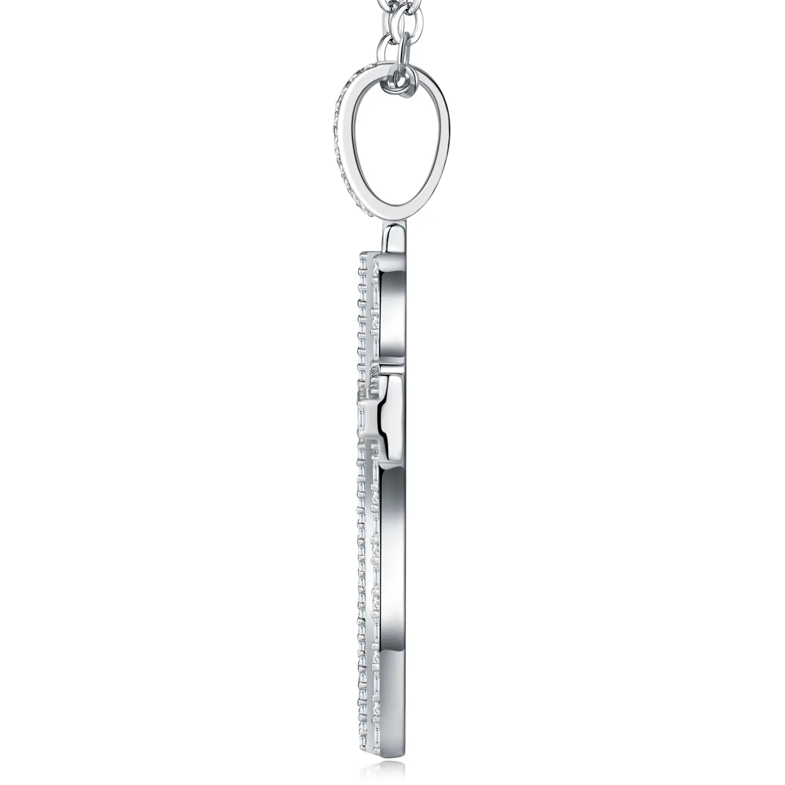 A Luxurious And Fashionable Minimalist Jewelry Pendant With Top-quality Moissanite, Made Of S925 Silver Electroplated With Platinum. - N&P Colletion