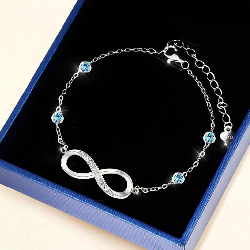 925 Sterling Silver Infinity Ankle Bracelet 