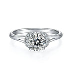 1-carat Luxury And Fashionable Light Luxury Jewelry Silver Ring Set With Top-quality Moissanite, S925 Silver Plated Platinum NP Collection