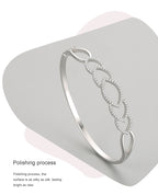 S925 Sterling Silver Chain Hollow Jeweled Bracelet