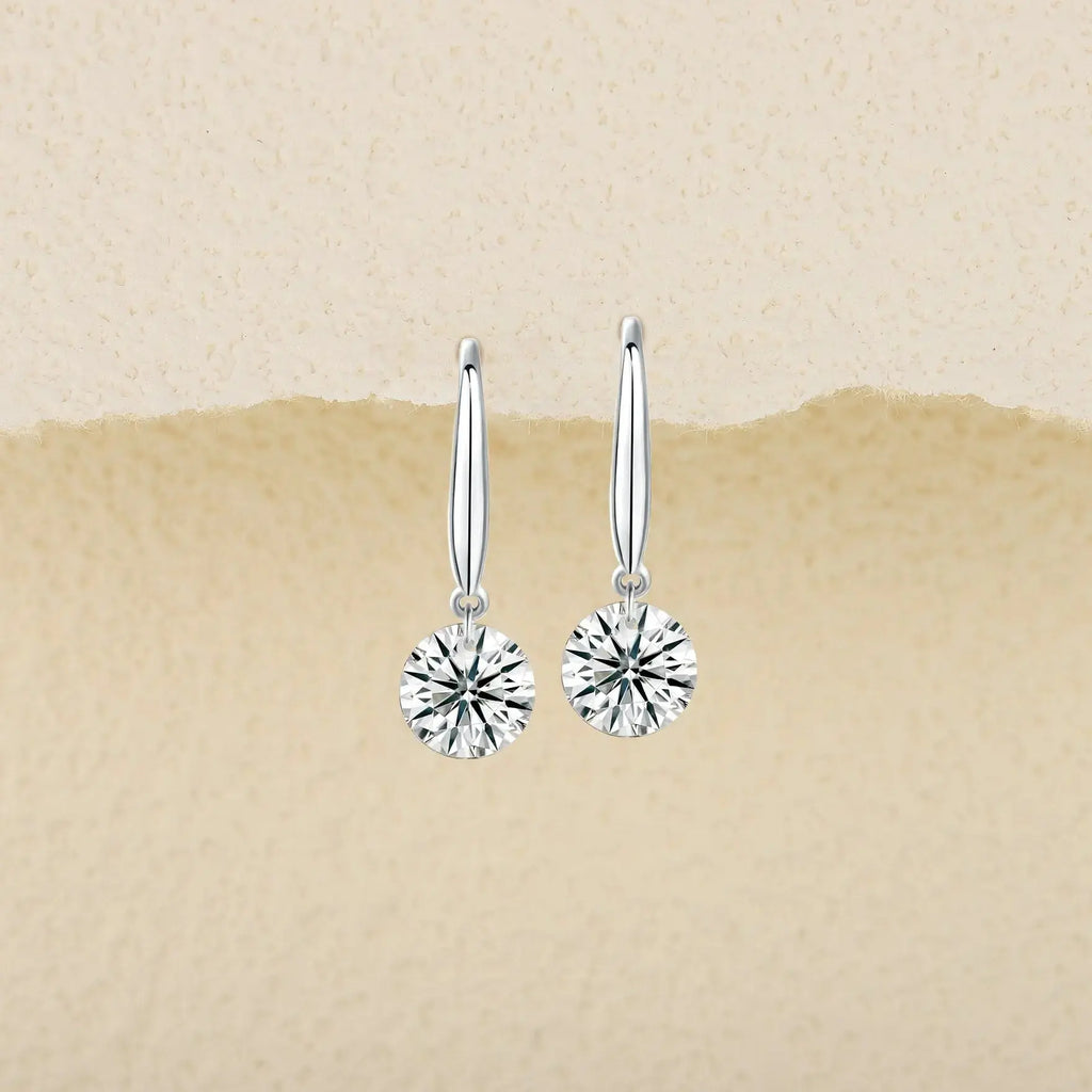 Moissanite Luxury And Fashionable Light Luxury Jewelry Silver Stud Earrings S925 Silver Plated Platinum NP Collection