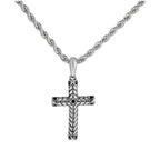 S925 Pure Silver Cross Pendant For Men, Vintage, Trendy, Personalized Necklace N&P Colletion