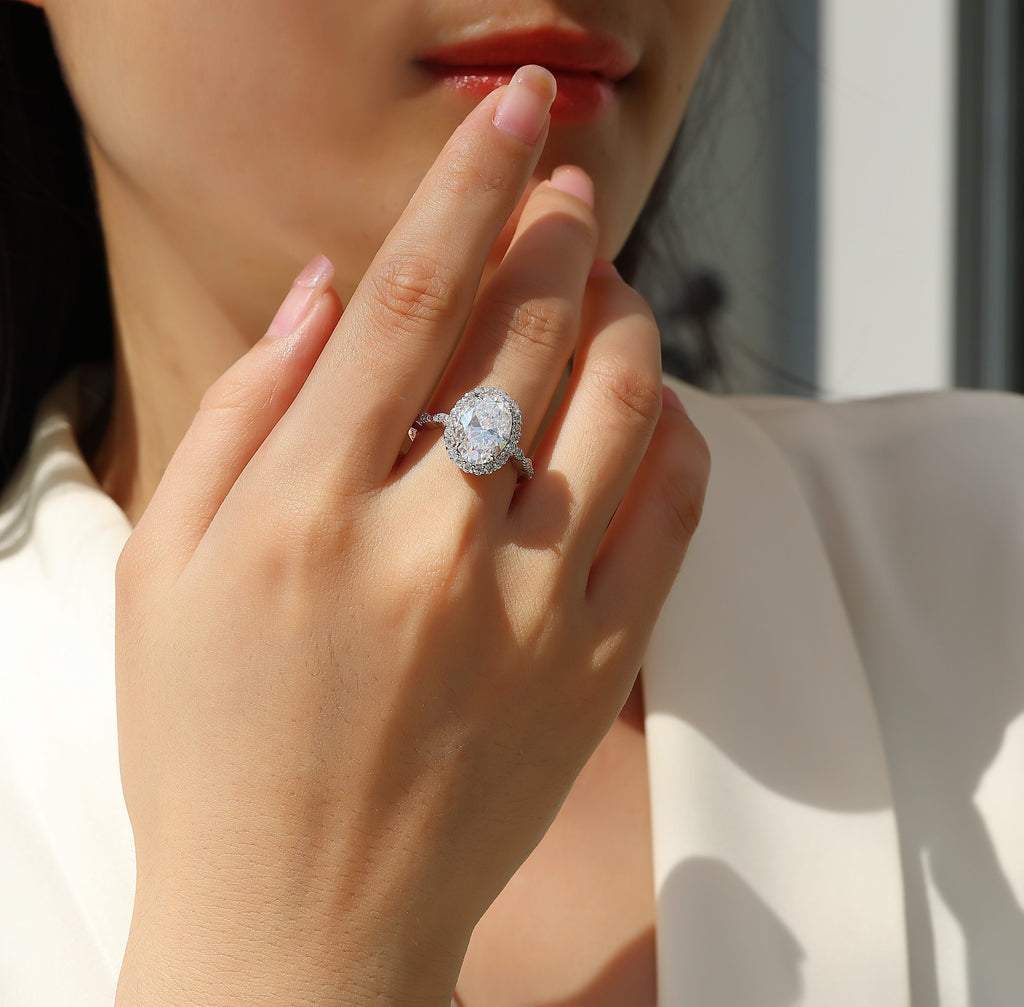 Bright Moon - Moissanite S925 Sterling Silver And Platinum-plated Diamond Ring