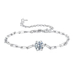 D Color 1 Karat Moissanite Bracelet Women's Simple S925 Sterling Silver Bracelet