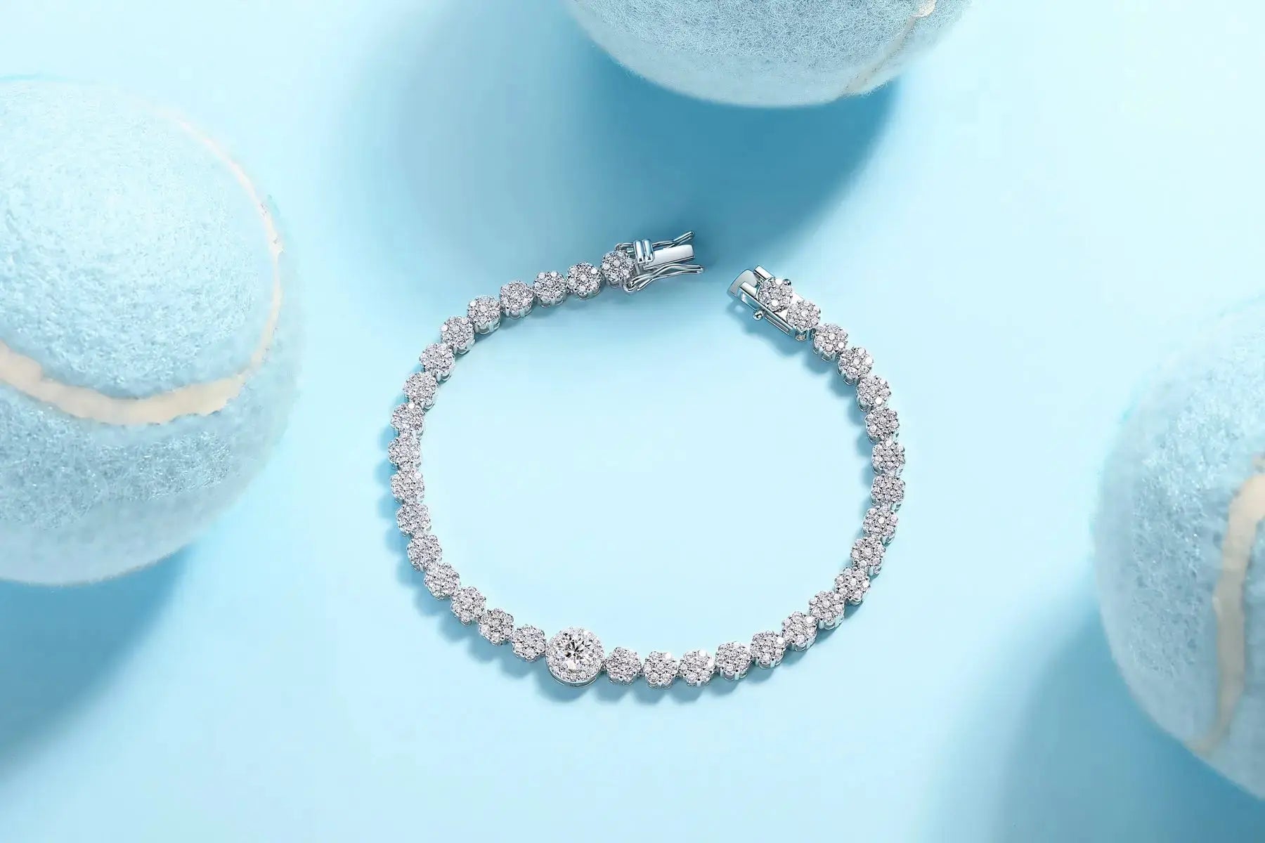Moissanite, This Luxurious And Fashionable Light Luxury Trend Jewelry Silver Bracelet Is Made Of S925 Silver Electroplated With Platinum NP Collection