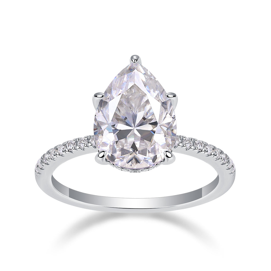 Light And Shadow - Moissanite S925 Sterling Silver And Platinum Diamond Ring