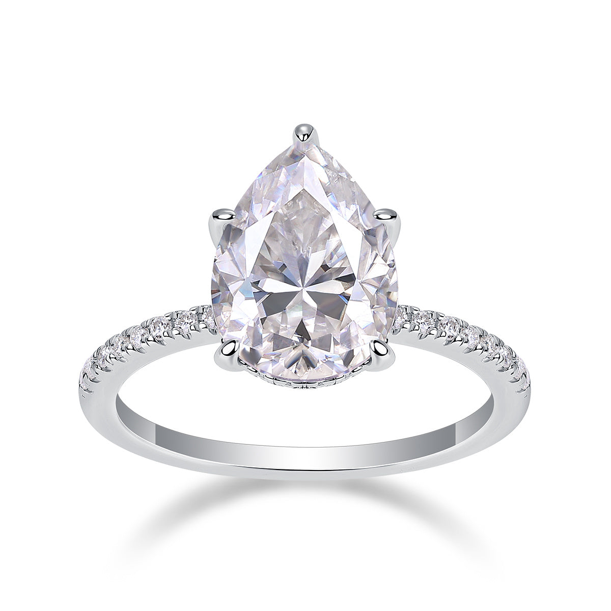 Light And Shadow - Moissanite S925 Sterling Silver And Platinum Diamond Ring