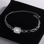 S925 Sterling Silver Moissanite Geometric Bracelet