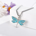 Turquoise Necklace Dragonfly 925 Sterling Silver 