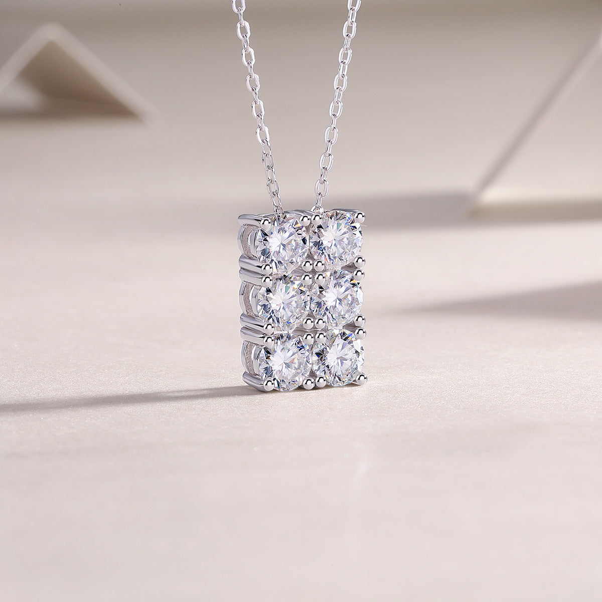 Grand Round - 0.5-carat And 0.3-carat Moissan Diamonds, S925 Sterling Silver And Platinum-plated Pendant