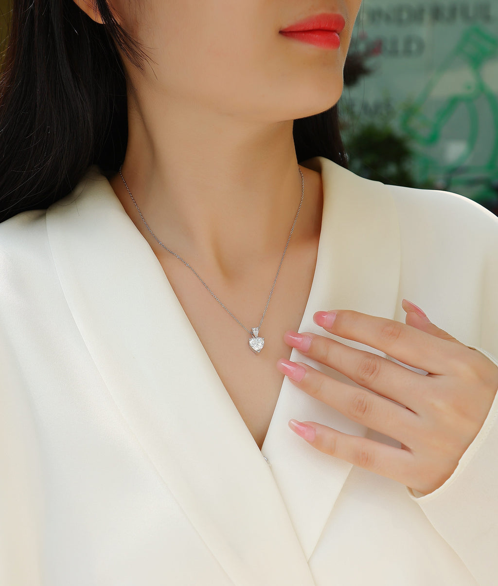 The Beloved Of The Heart - Moissanite S925 Sterling Silver And Platinum Plating Pendant