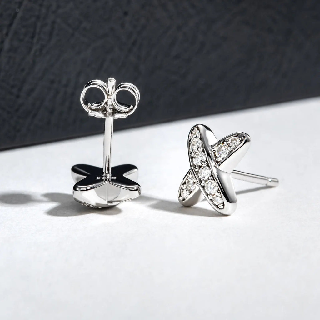 European And American Instagram-style Light Luxury Cross X Earrings