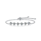 Dreamy Beauty Permeates - A Fashionable And Light Luxury Jewelry Silver Bracelet And Bracelet Set With Top-quality Moissanite, S925 Silver-plated Platinum NP Collection