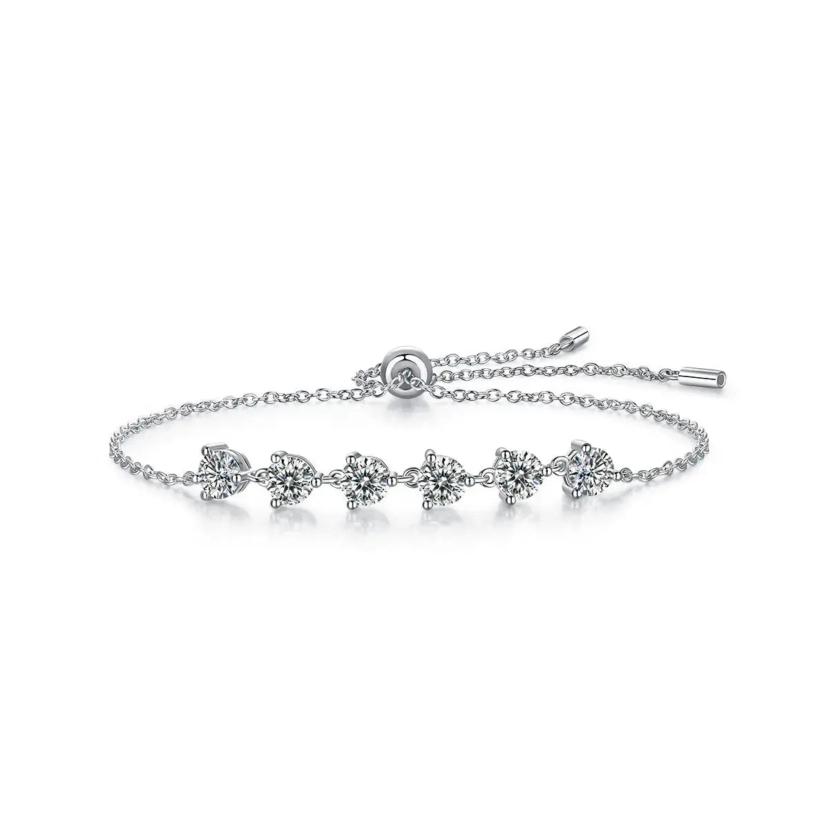 Dreamy Beauty Permeates - A Fashionable And Light Luxury Jewelry Silver Bracelet And Bracelet Set With Top-quality Moissanite, S925 Silver-plated Platinum NP Collection