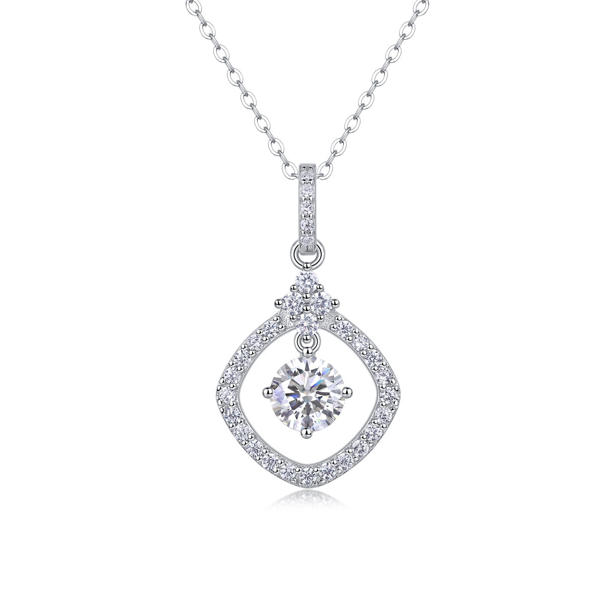 Starlight Heart-to-Heart - 1-carat Moissan Diamond S925 Sterling Silver And Platinum Plating Pendant