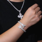 Jewelry Bracelet Moissanite, Elegant And Fashionable, Luxurious And Trendy, Made Of S925 Silver With Electroplated Platinum. NP Collection