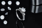 1-carat Luxury And Fashionable Light Luxury Jewelry Silver Ring Set With Top-quality Moissanite, S925 Silver Plated Platinum NP Collection