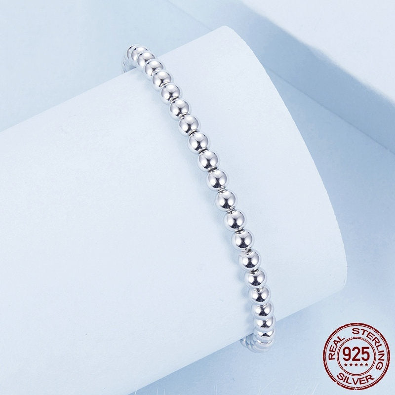 925 Sterling Silver Simple Fashion Ball Bracelet
