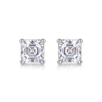 Unrestrained - Square Moissanite S925 Sterling Silver And Platinum-plated Earrings