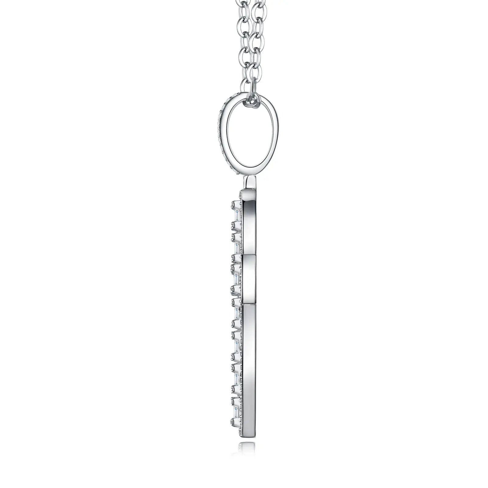 A Luxurious And Fashionable Minimalist Jewelry Pendant With Top-quality Moissanite, Made Of S925 Silver Electroplated With Platinum. - N&P Colletion