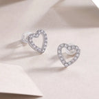 From the Heart - Moissanite S925 Sterling Silver and Platinum-Plated Stud Earrings 