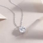 1Time Lasts Diamond Jewelry Pendant Set with 2-Carat, 3-Carat and 5-Carat Moissan Diamonds, S925 Sterling Silver and Platinum Plating 