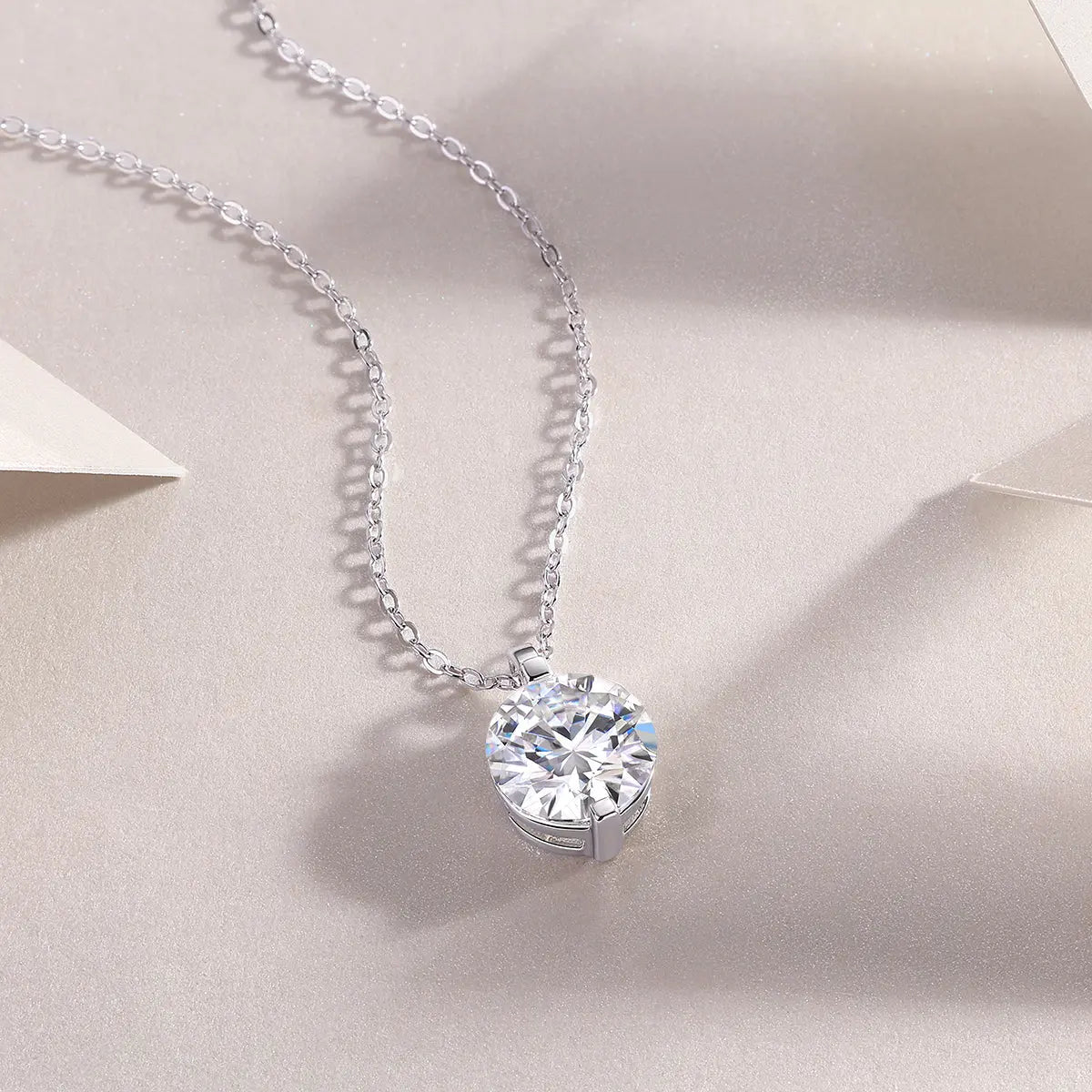 1Time Lasts Diamond Jewelry Pendant Set with 2-Carat, 3-Carat and 5-Carat Moissan Diamonds, S925 Sterling Silver and Platinum Plating 