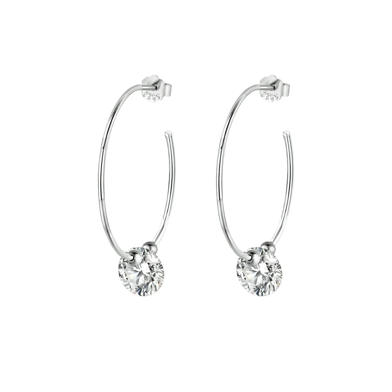 Moissanite Luxury & Fashionable Light Luxury Silver Stud Earrings – S925 Platinum Plated NP Collection