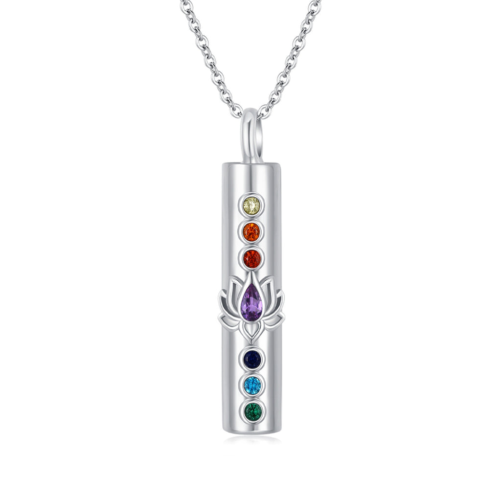 Lotus Flower Chakra Urn Necklaces for Ashes S925