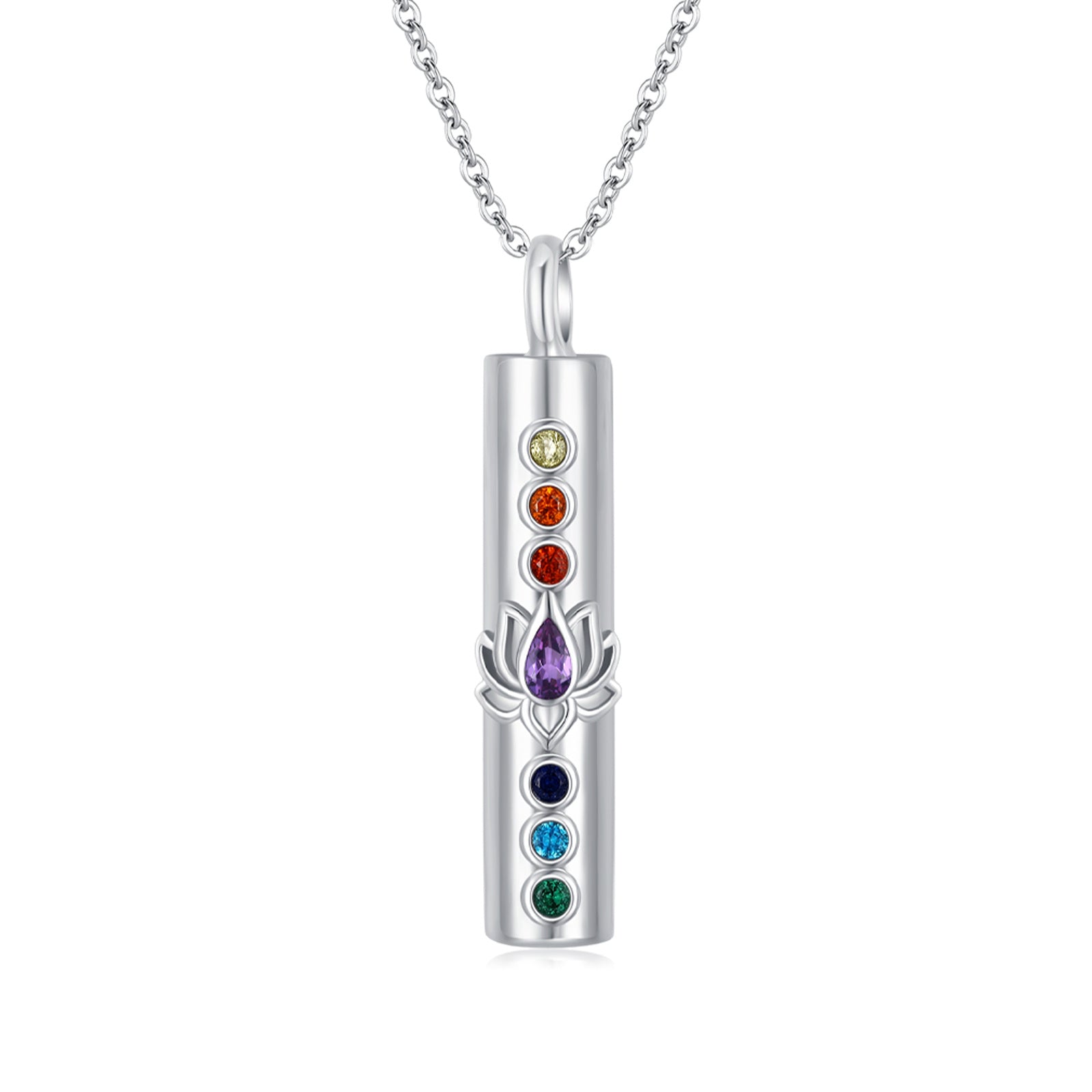 Lotus Flower Chakra Urn Necklaces for Ashes S925