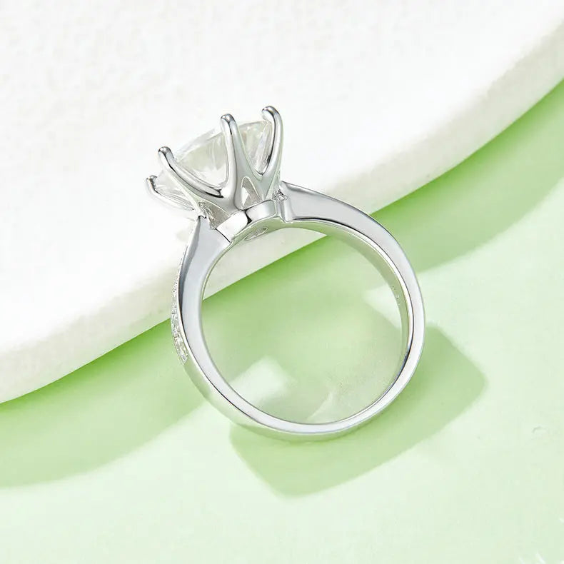5-Carat Luxury Moissanite S925 Platinum-Plated Silver Ring – Light Luxury Jewelry NP Collection