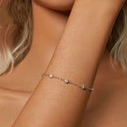 S925 Sterling Silver Simple Classic Starry Moissanite Bracelet