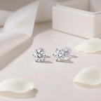 1 Carat Moissanite Stud Earrings – S925 Sterling Silver Six-Prong