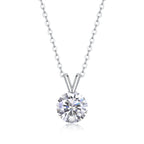 V-shaped - 2-carat Moissan Diamond S925 Sterling Silver And Platinum-plated Pendant