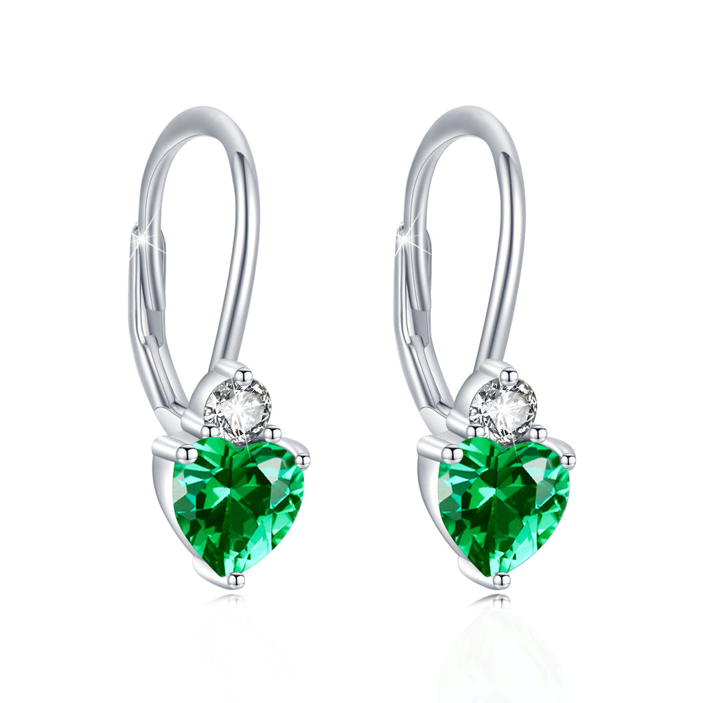 925 Sterling Silver Hypoallergenic Heart Zirconia Earrings