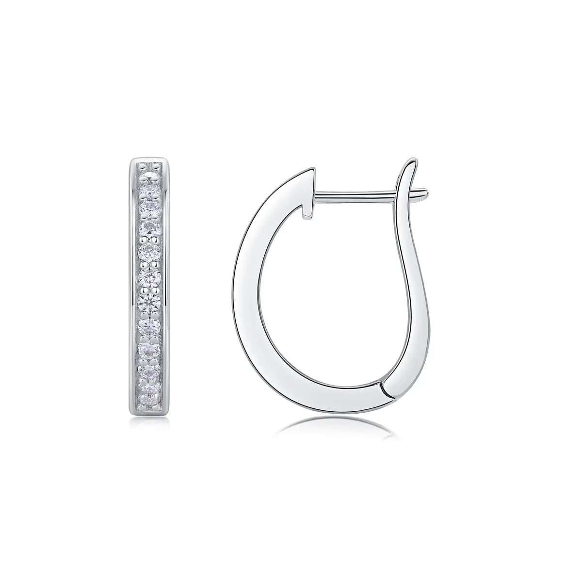1Morning Dew Moissanite S925 Sterling Silver and Platinum-Plated Stud Earrings 