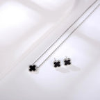 Black Clover Earrings 925 Sterling Silver Studs 