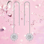 Diamond Christmas Snowflake Tassel Earrings