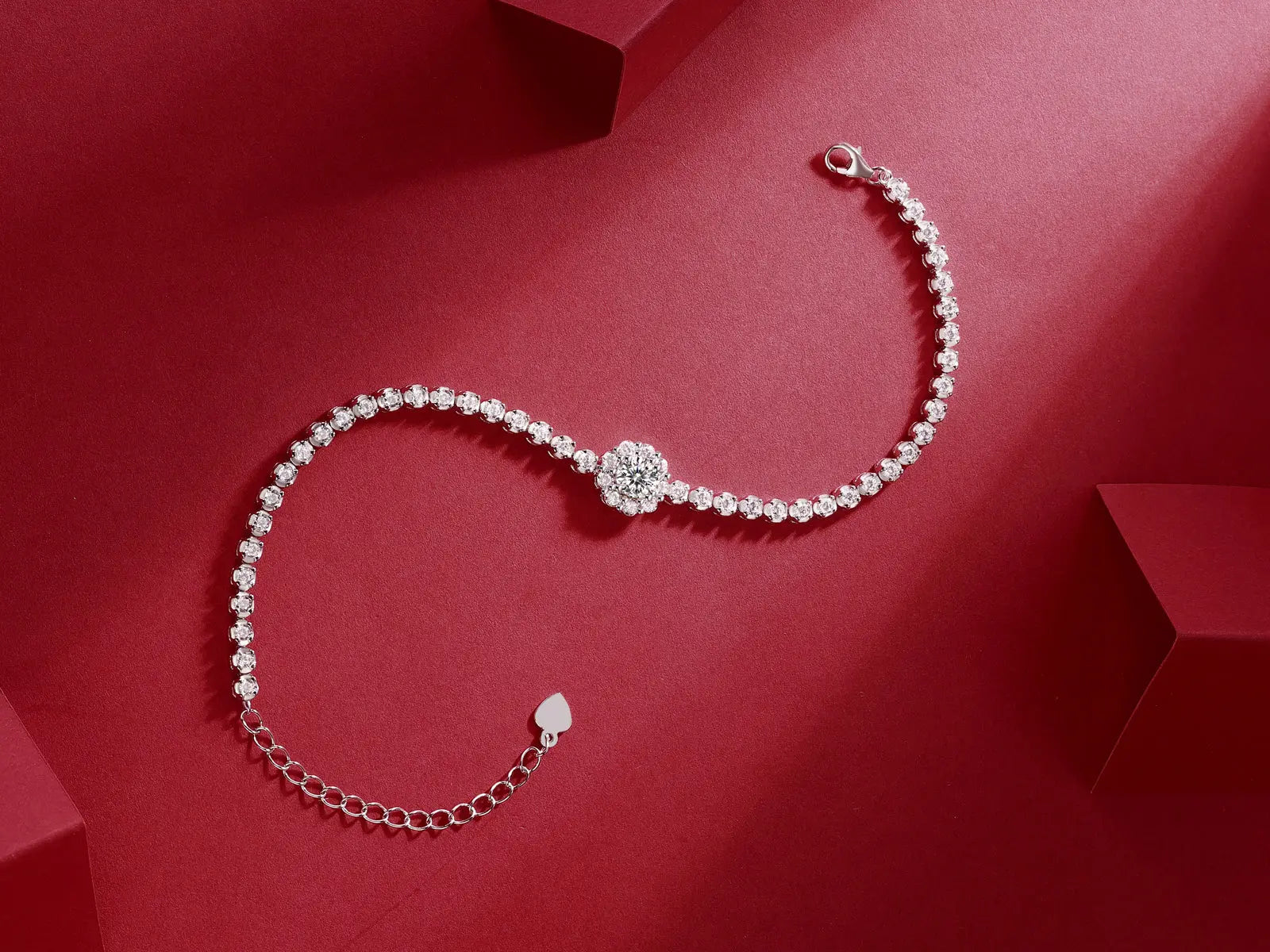 1The Bridge of Magpies Luxury Fashion Mosan Diamond Silver Jewelry Comparable to Natural Diamond Bracelet Prohibit Tk Sales