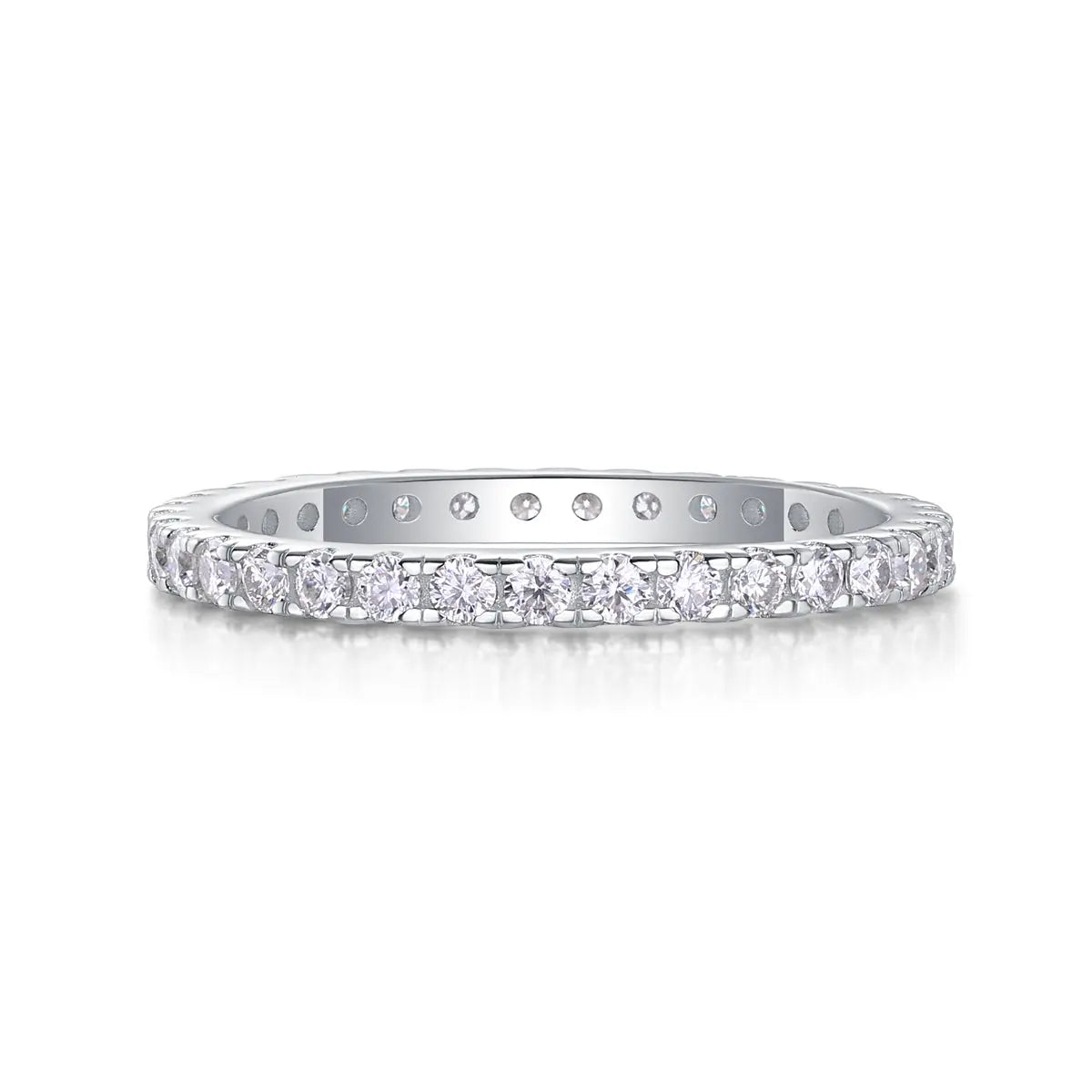 Luxury Fashion Row Diamond Ring Moissanite Silver Ring 