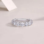 1Dazzling Moments Ring Moissanite S925 Sterling Silver and Platinum-Plated Diamond 