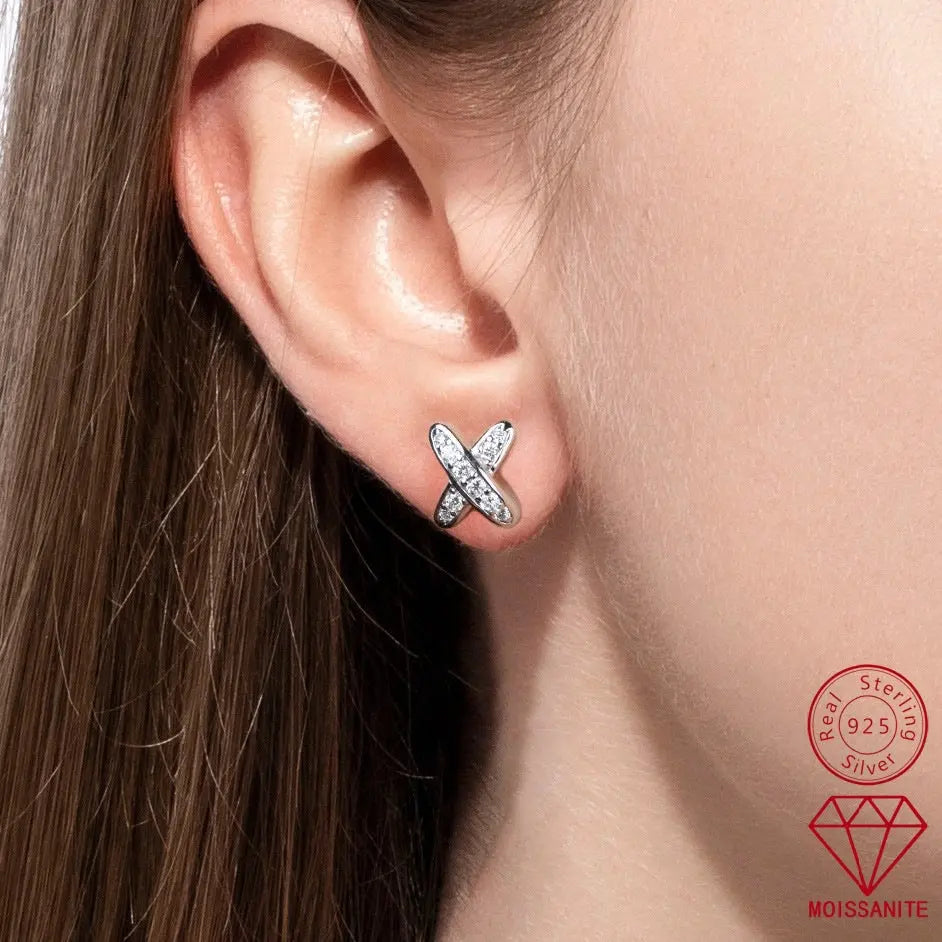 European And American Instagram-style Light Luxury Cross X Earrings