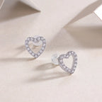 From the Heart - Moissanite S925 Sterling Silver and Platinum-Plated Stud Earrings 
