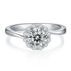 1-carat Luxury And Fashionable Light Luxury Jewelry Silver Ring Set With Top-quality Moissanite, S925 Silver Plated Platinum NP Collection