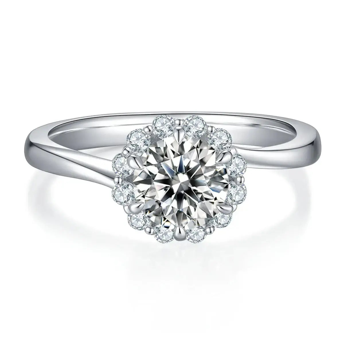1-carat Luxury And Fashionable Light Luxury Jewelry Silver Ring Set With Top-quality Moissanite, S925 Silver Plated Platinum NP Collection