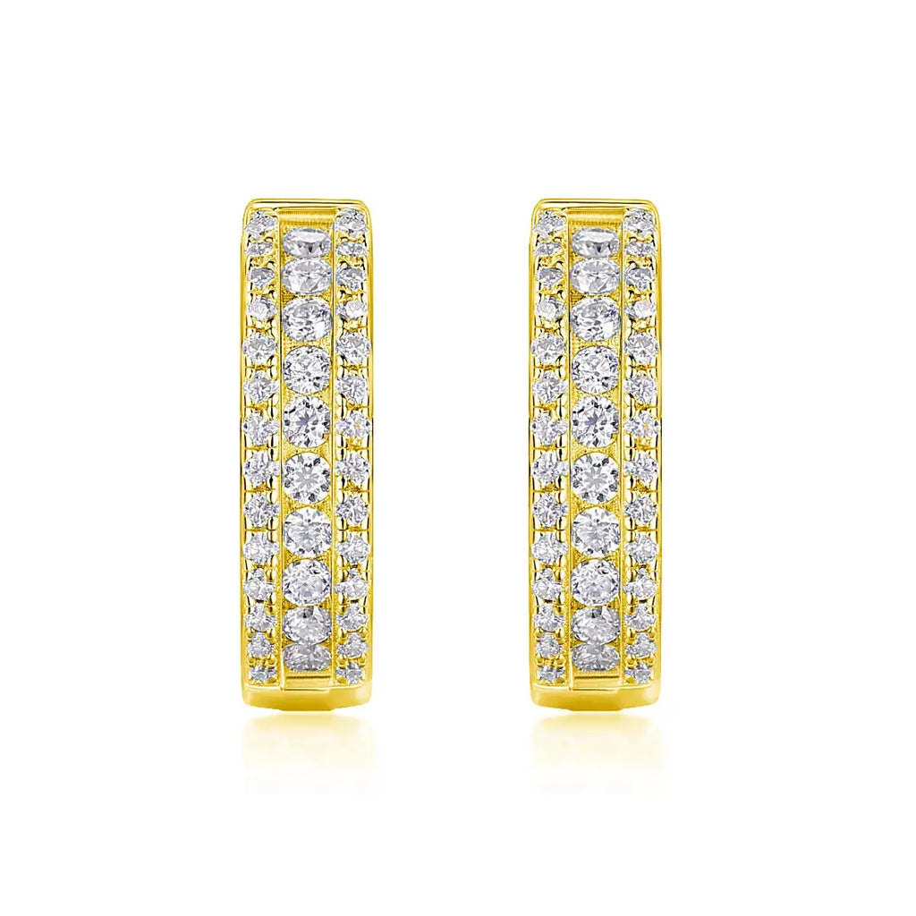 Brilliant Night - Premium Moissanite Luxury Fashion Light Luxury Jewelry Silver Stud Earrings S925 Silver Plated Platinum NP Collection