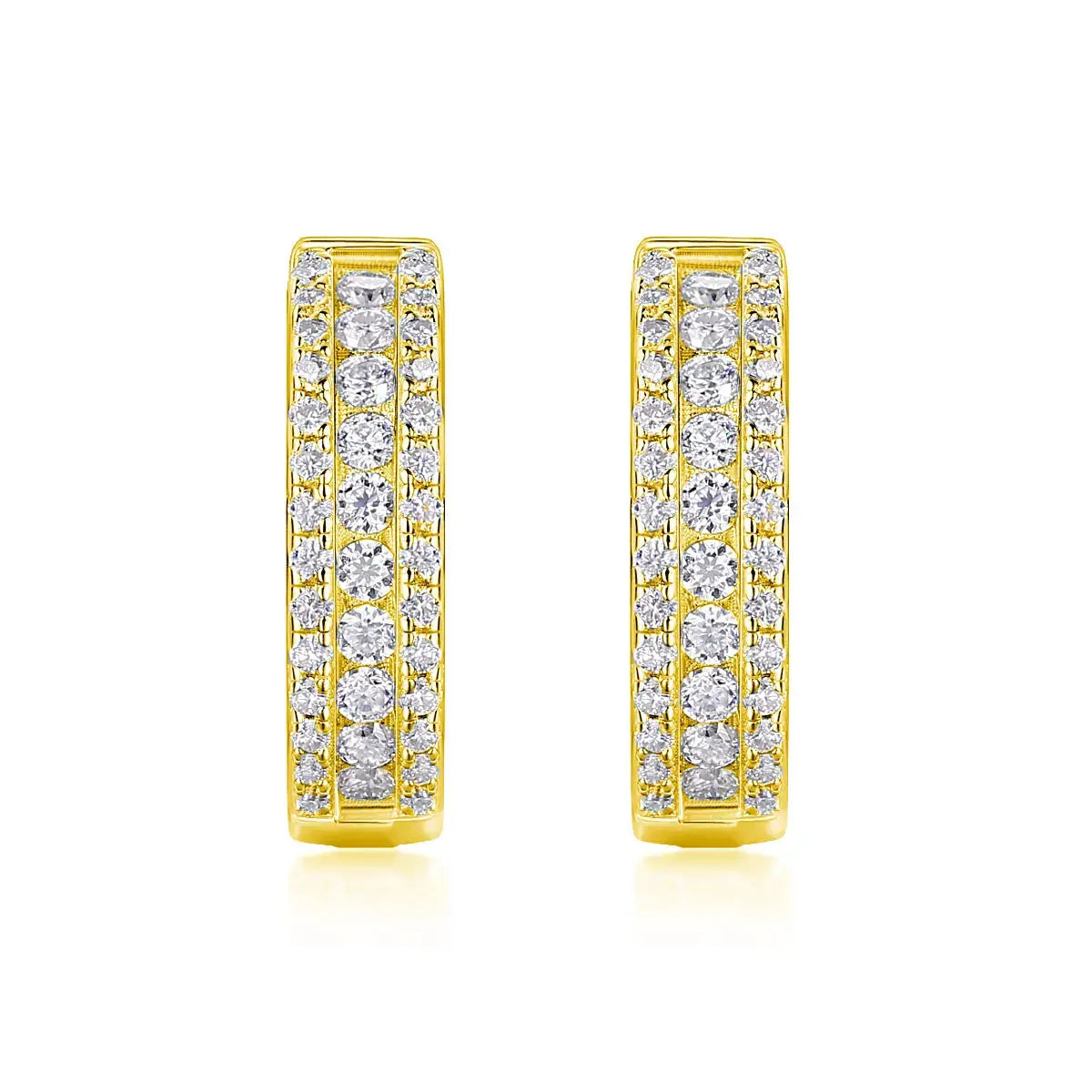 Brilliant Night - Premium Moissanite Luxury Fashion Light Luxury Jewelry Silver Stud Earrings S925 Silver Plated Platinum NP Collection
