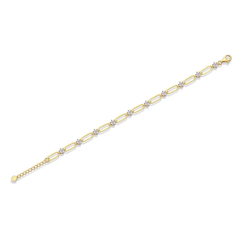 Moissanite S925 Gold-Plated Silver Bracelet – Luxurious Light Luxury Trend Jewelry NP Collection