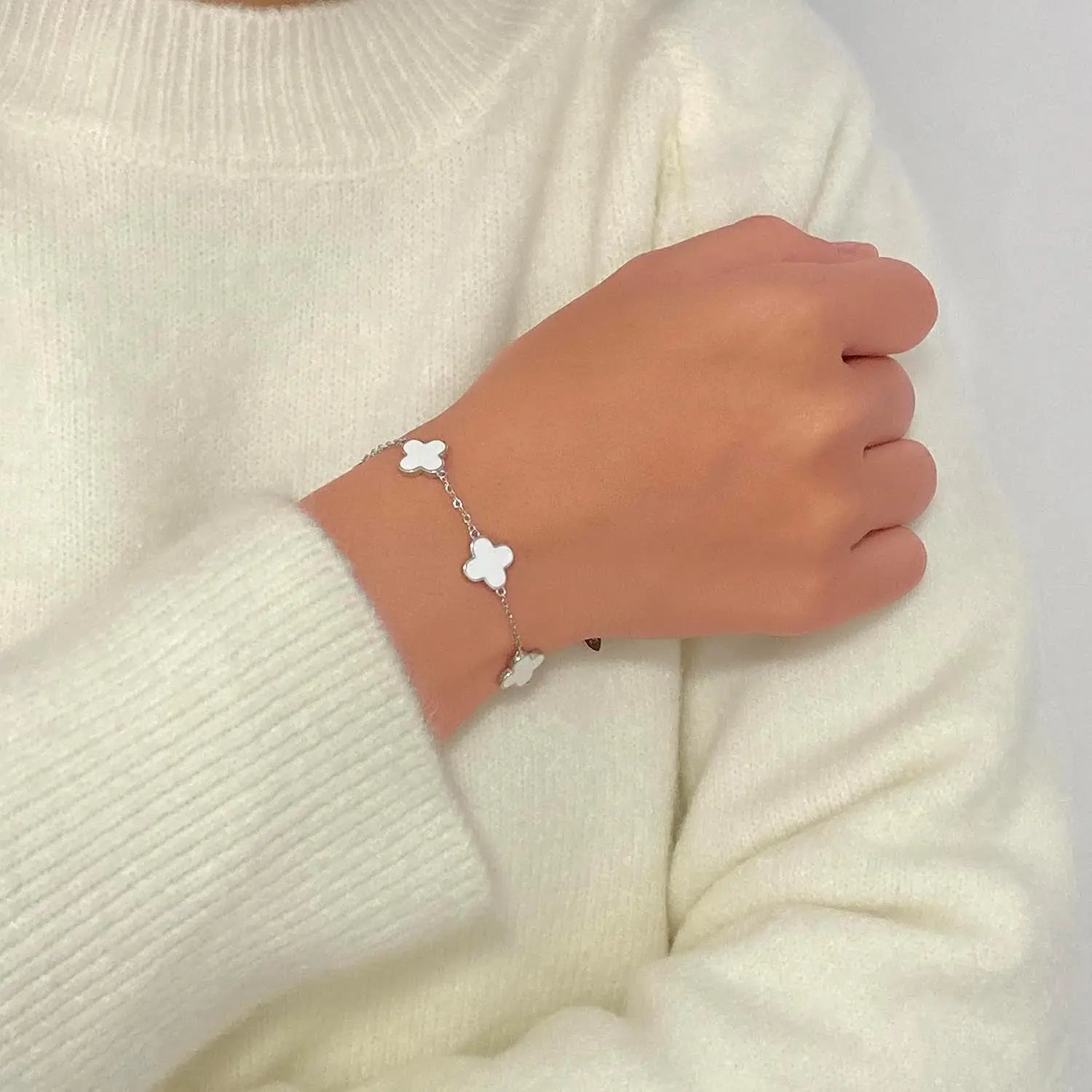 925 Sterling Silver Clover Bracelet