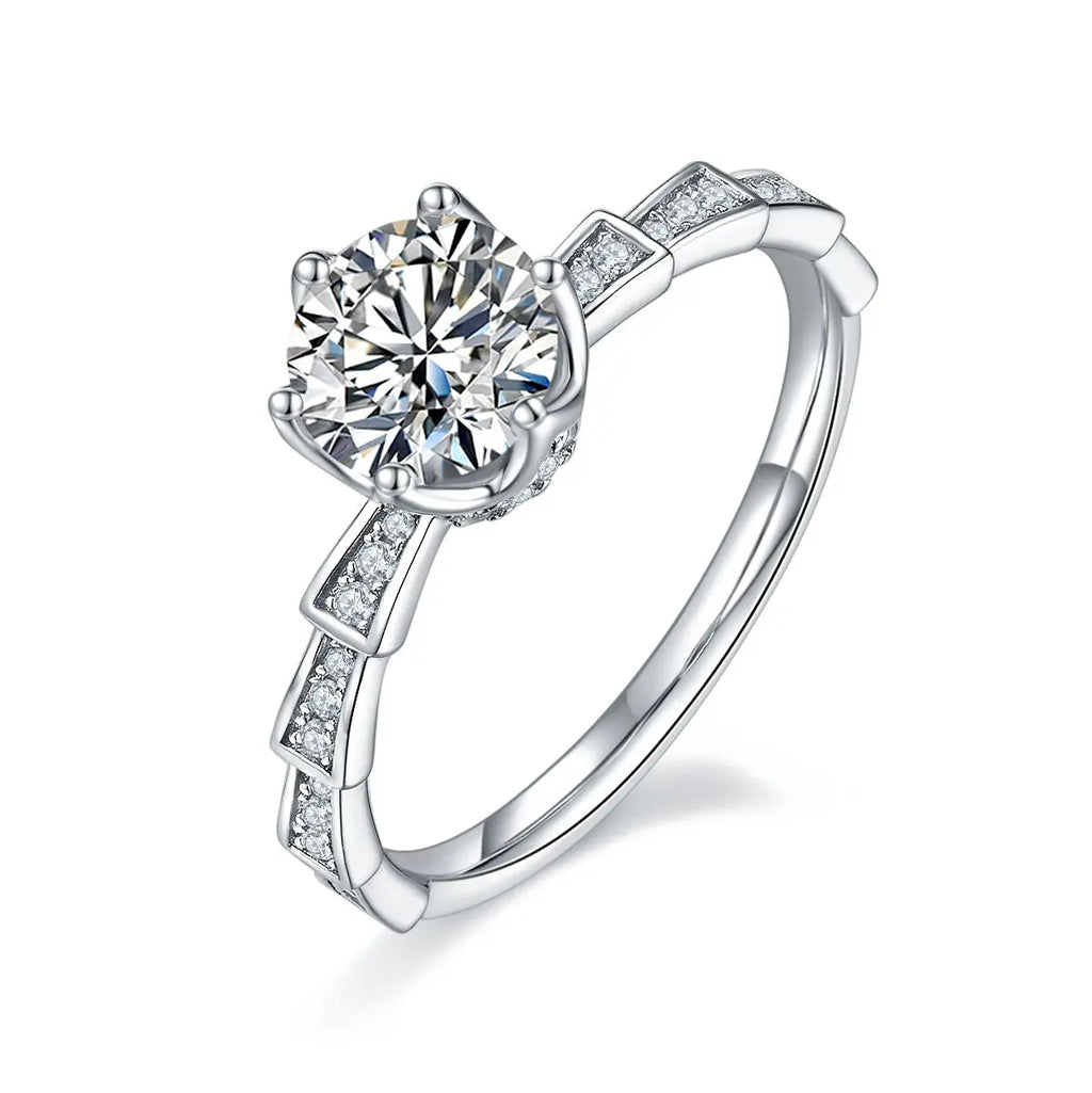 1-Carat Luxury & Fashionable Light Luxury Silver Ring – Top-Quality Moissanite, S925 Platinum Plated NP Collection